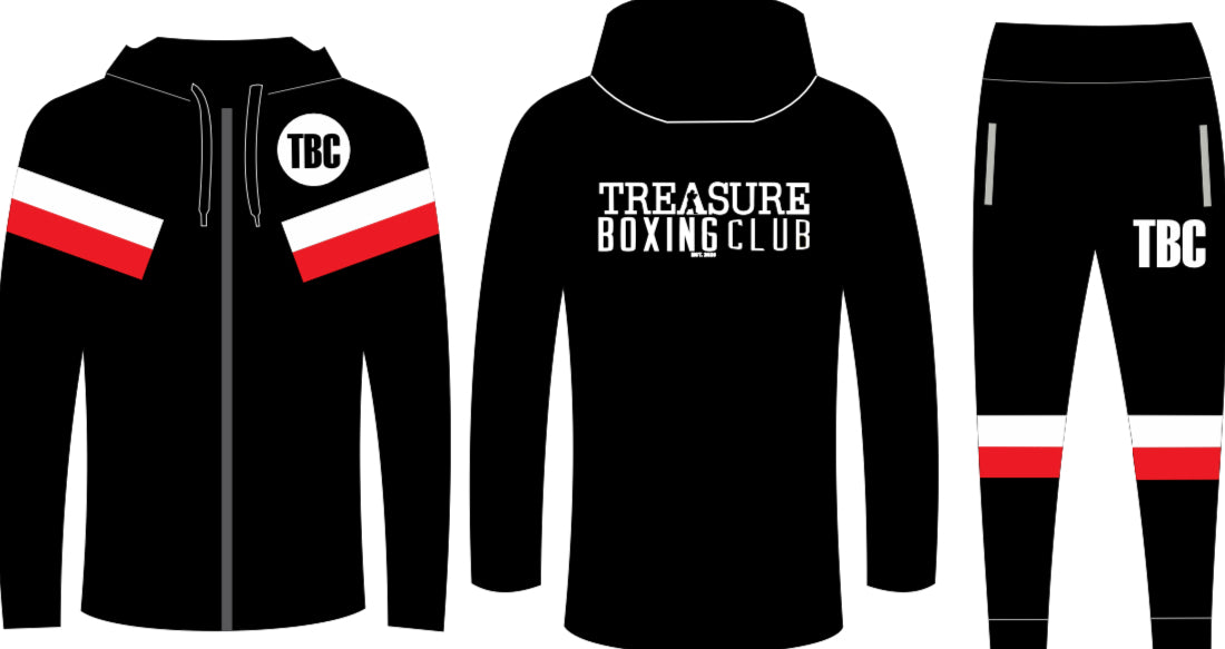 Black/White/Red Polyester Tracksuit